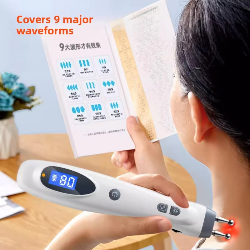 Electronic Acupuncture Pen Electric Meridian Acupressure Point Tool Massage Pulse Therapy Device for Pain Relief Rechargeable