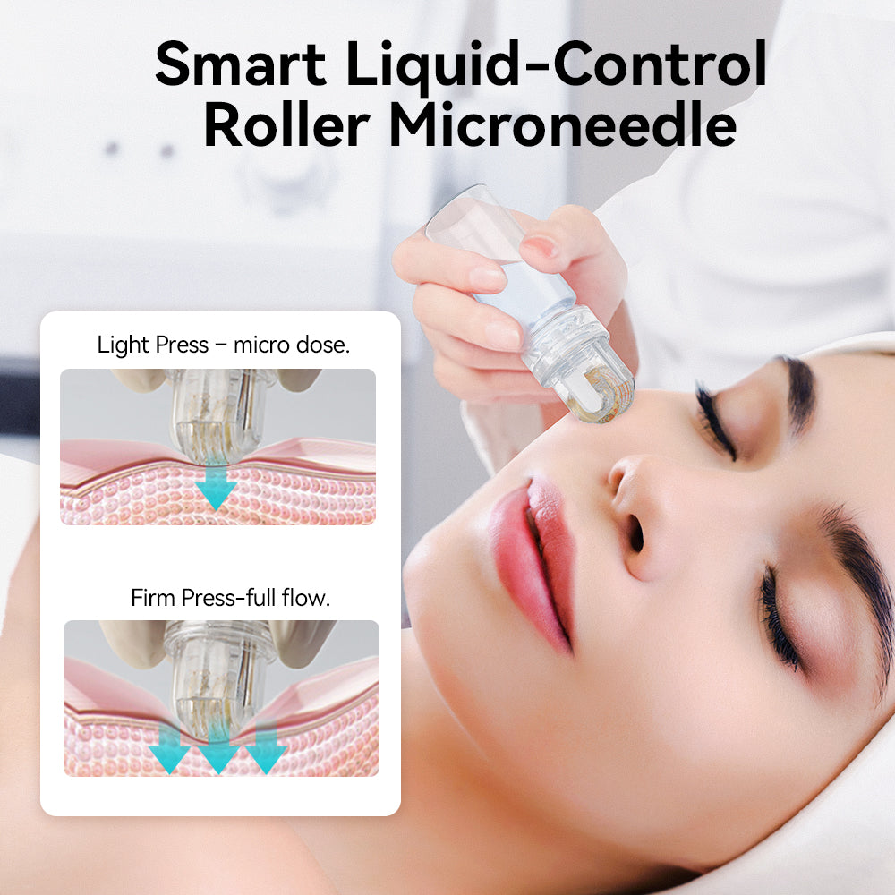 64 Pin Hydra Roller Microneedling Derma Roller with Bottle Skin Rejuvenation Anti Aging Facial Beauty Tool