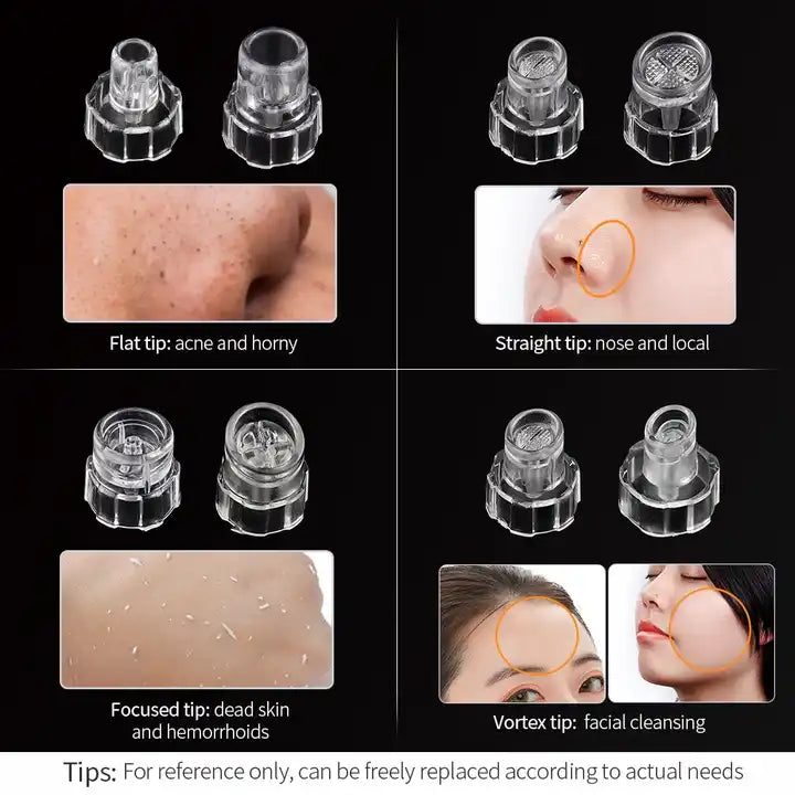 Replacement Small Bubble Hydrafacial Tips Clear Plastic Suction Clean Heads Accessory For Salon Facial Cleansing Machine (8PCS)