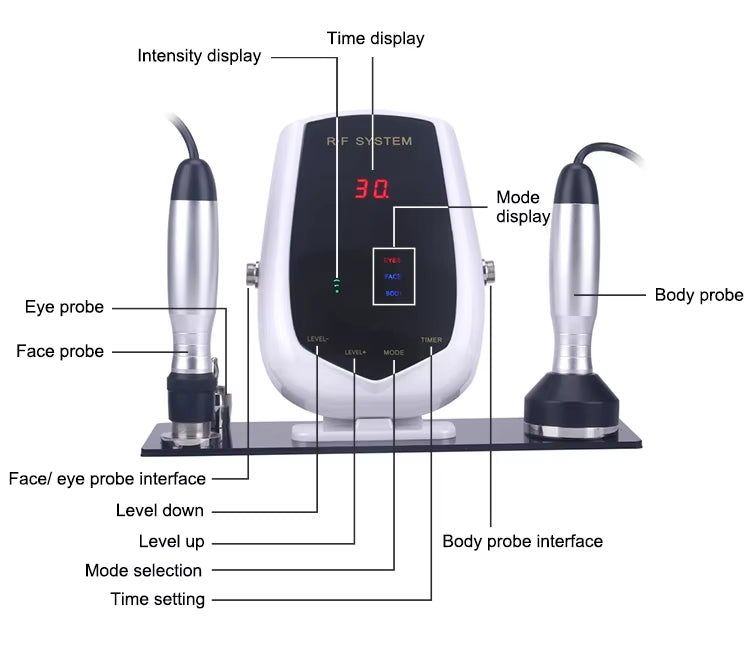 3 In 1 Portable RF Beauty Machine, Multifunctional Skin Lifting Tightening Device for Face Eye Body Anti-Aging Home Skin Care