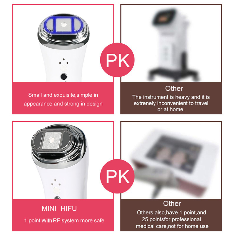 Mini Hifu Skin Care Machine LED Tightening Lifting  Anti-wrinkle Therapy Facial Beauty Device Home Use