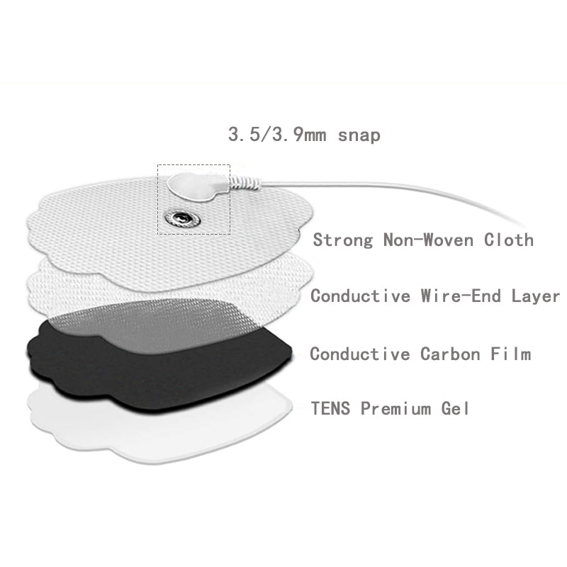 10-80Pcs Replacement Small Oval Snap On / Palm Electrode Pads Cloth for Tens Machine Pulse Massagers Home Use