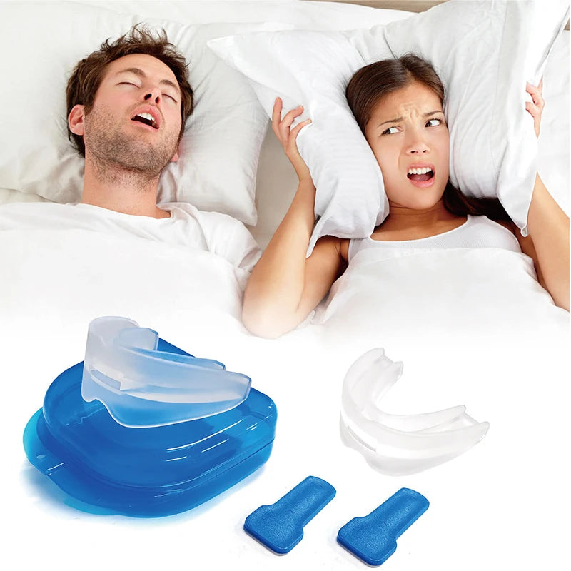 Anti Snore Mouthpiece Stop Snoring Aid Sleep Apnea Solution Comfortable Night Guard Dental Device Prevent Teeth Grinding Jaw Alignment Tongue Stabilizer Snore Stopper