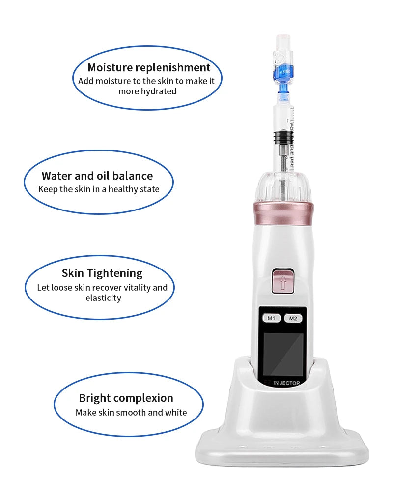 White EZ Non-invasive Hydrating Water Light Meter for Home Use, Portable Water Light Needle, No Leakage Beauty Instrument