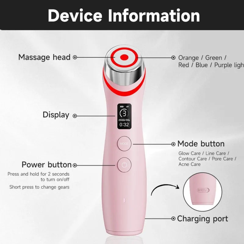 Pro  6-in-1 Real Glass Glow Beauty Massager for Clear, Radiant, Firmer-Looking Skin Korean Skin Care