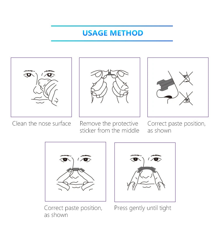 300pcs Transparent Nasal Strips Anti-Snoring Sticker Better Nose Breath Reduce Snoring Tool Health Care Stop Snoring Patch