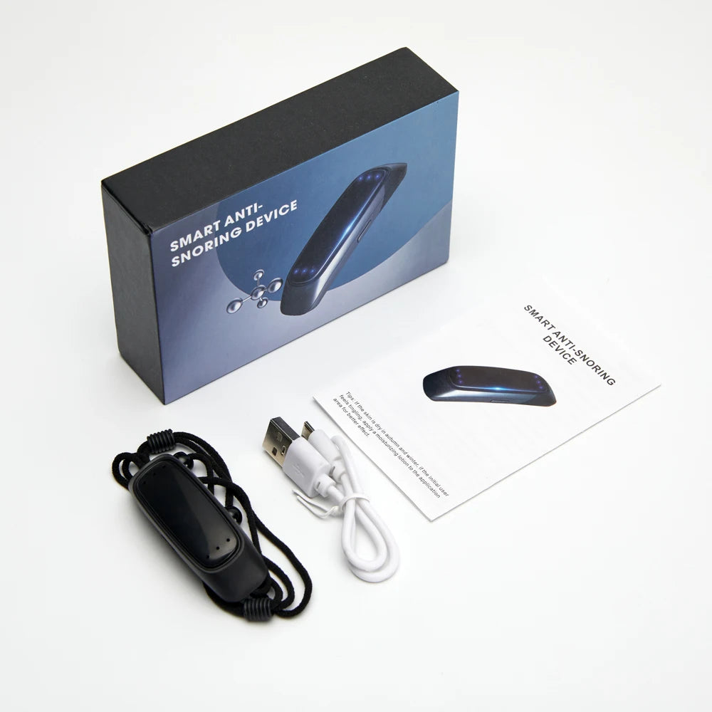 Electric Smart EMS Anti Snoring Pulse Device Rechargeable Comfortable Sleep Well Snoring Stopper