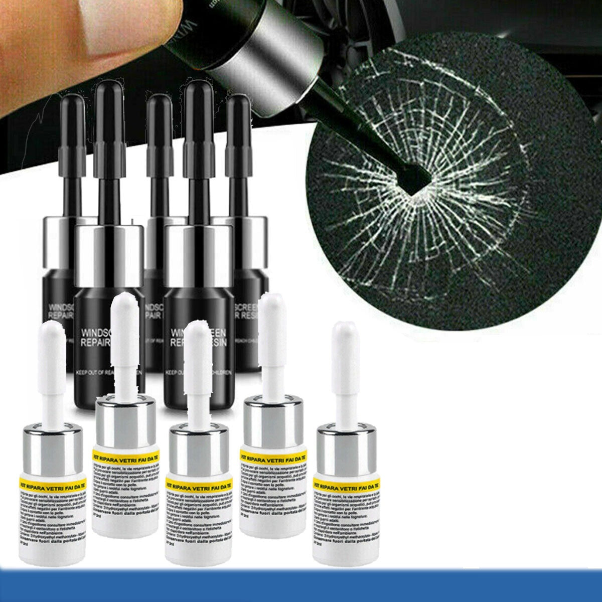 5/10 Pack Automobile Crack Glass Repair Kit Automobile Windshield Nano Repair Liquid Automobile DIY Window Tools Glass Scratch Repair