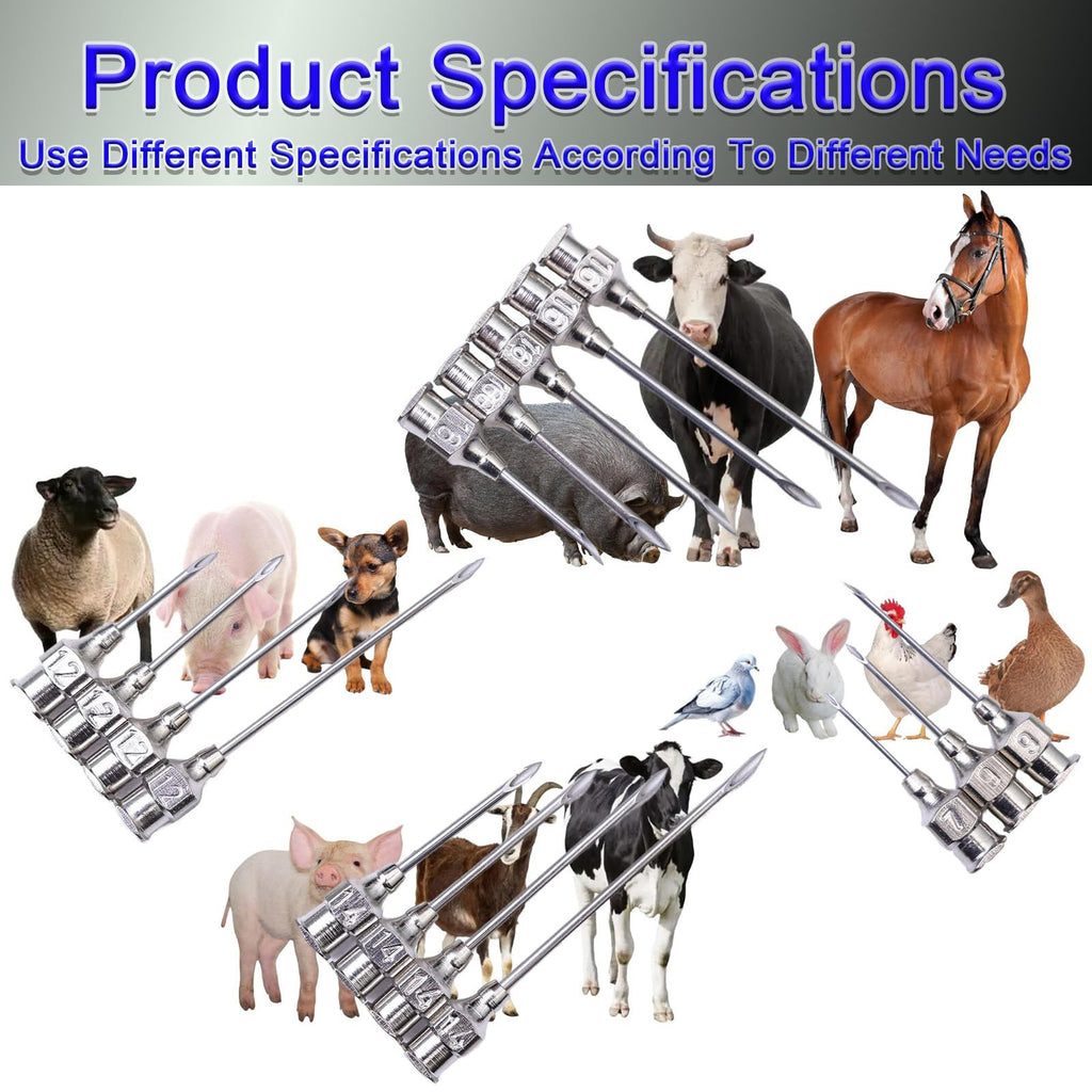 Stainless Steel Veterinary Injection Needles for Livestock Pig Cattle Sheep Horse Dog Poultry Farm Animal Use 10 Pcs/Box