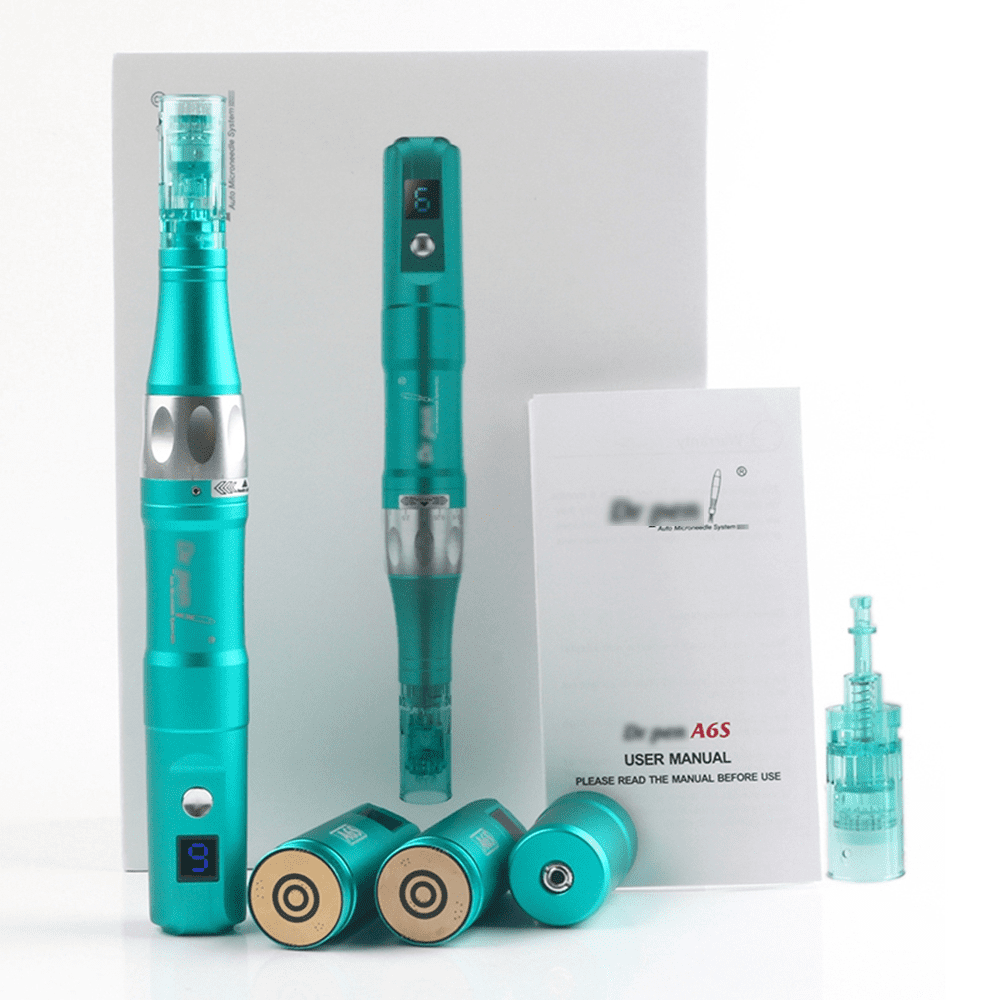 Professional A6S Electric With 2pcs Cartridges For Face Acne Scars Skin Care Tool Kit