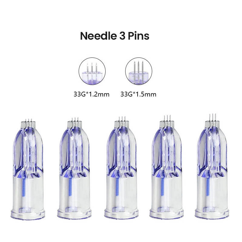 10Pcs 1.2mm/1.5mm Microneedling Film 3Pin 34G Micro Needles For Anti Aging Around Eyes and Skin and Tightening