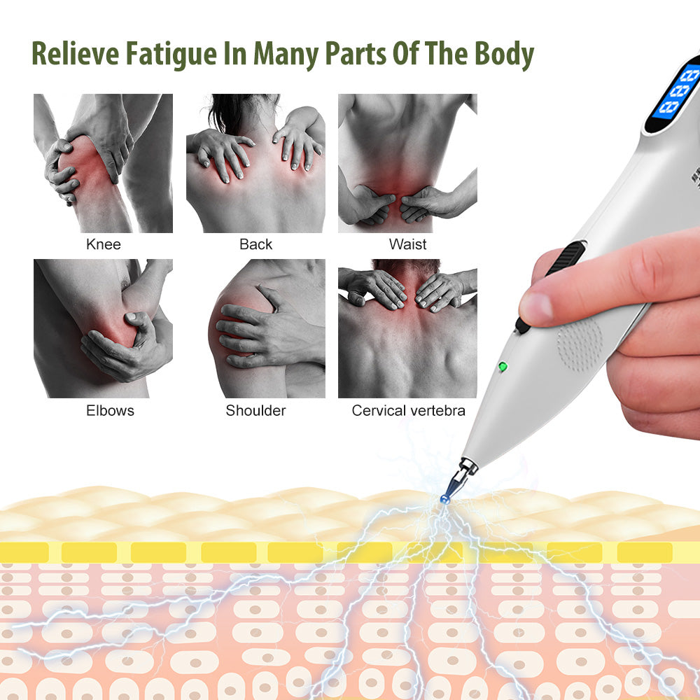Electronic Acupuncture Pen Meridian Acupoints Finder Electric Acupressure Point Muscle Massage Pulse Therapy Tool for Pain Relief Rechargeable