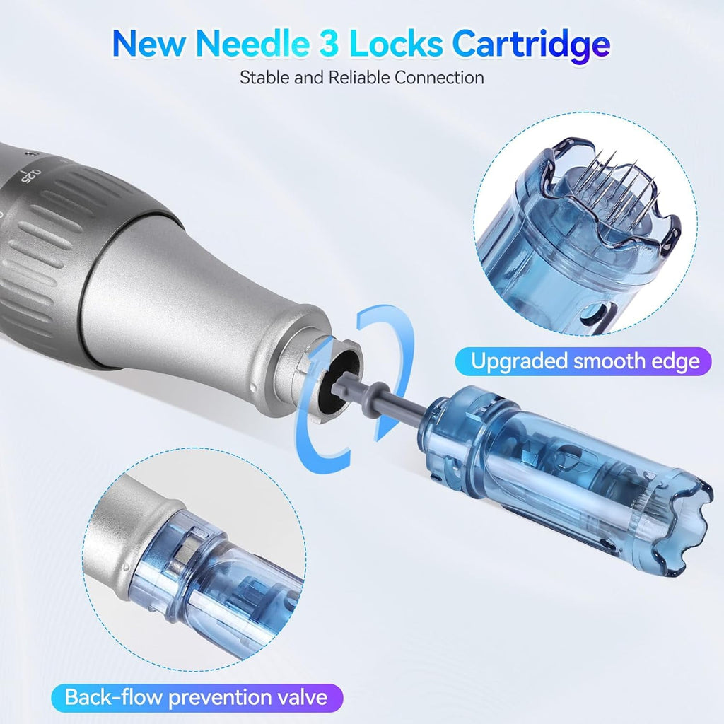 Electric M8S Dermapen Pen, Wireless Tool Auto Pen Care Tool with Skin Care Cartridges Replacement