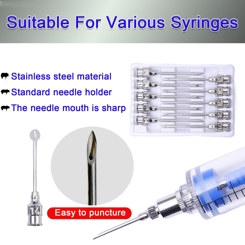 Stainless Steel Veterinary Injection Needles for Livestock Pig Cattle Sheep Horse Dog Poultry Farm Animal Use 10 Pcs/Box