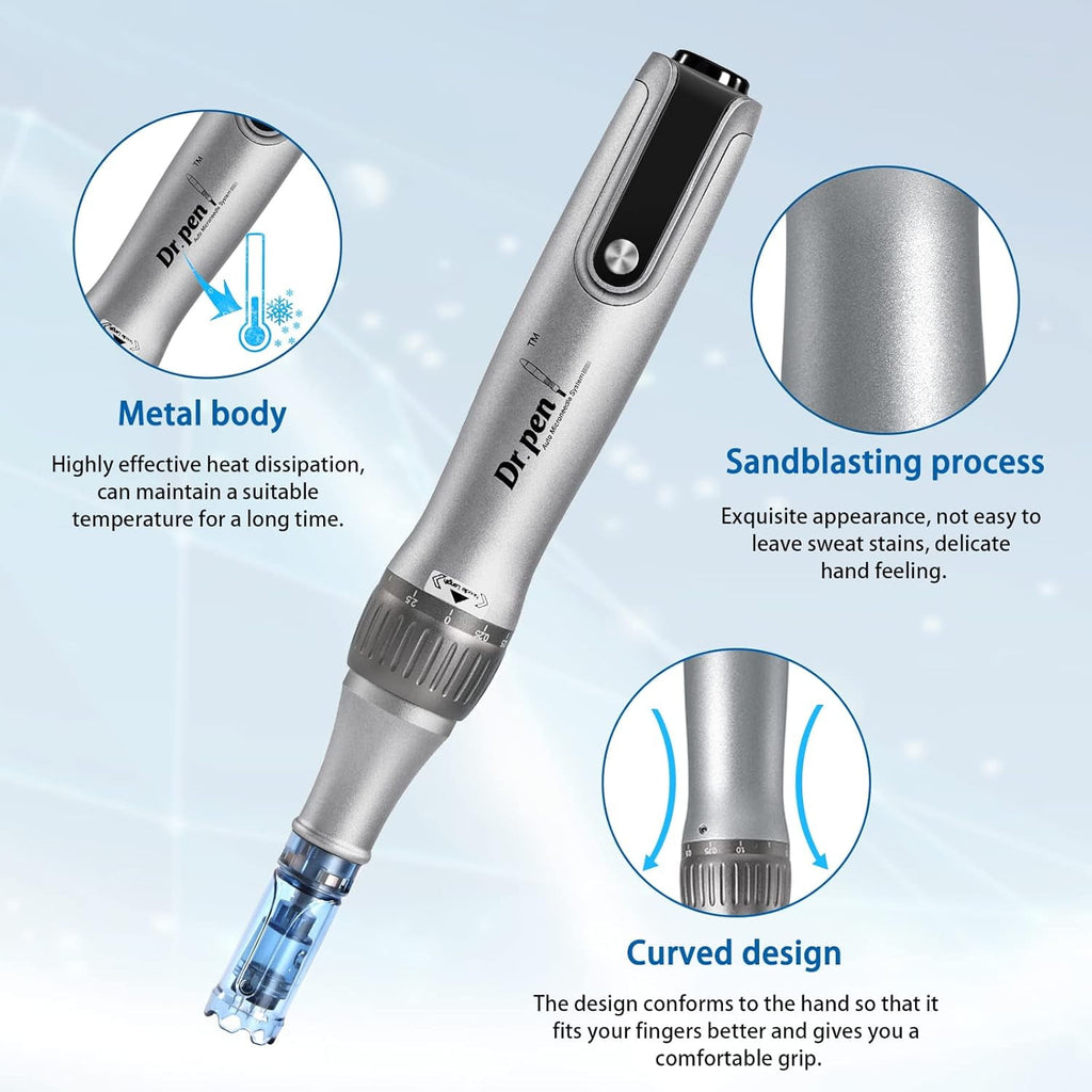 Electric M8S Dermapen Pen, Wireless Tool Auto Pen Care Tool with Skin Care Cartridges Replacement