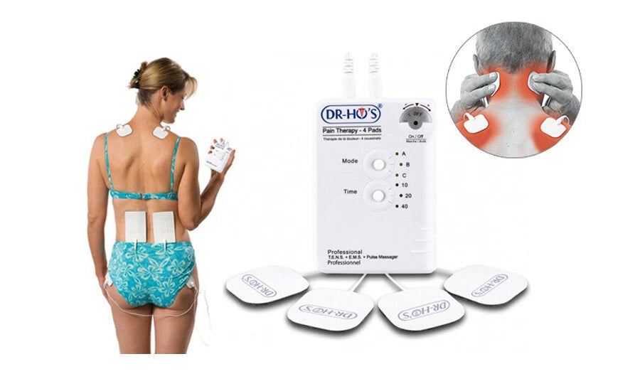 Dr Ho's PTS-II 4-Pad Essential Package TENS Unit and EMS Muscle Stimulator with AMP Technology Pain Relief Massager
