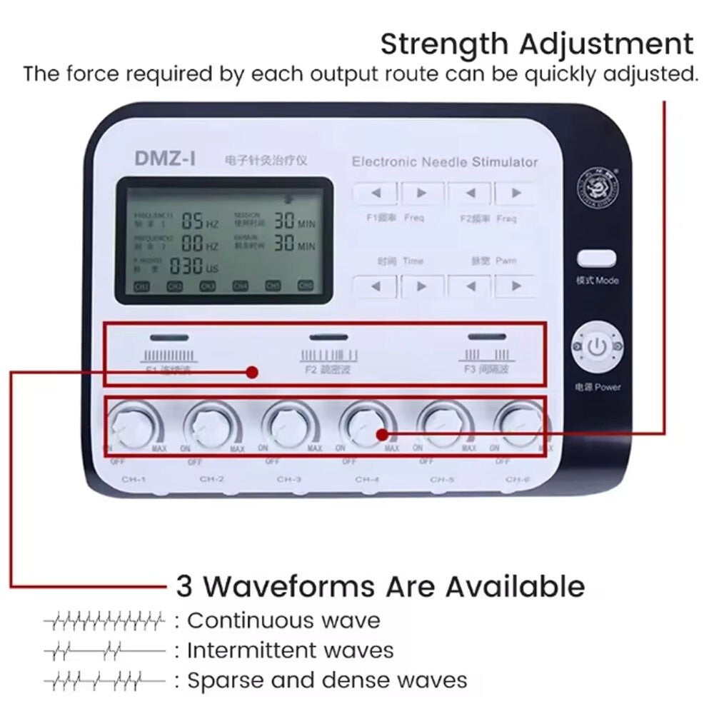 New 6 Output Electronic Acupuncture Device DMZ-1 Electroacupuncture Acupuncture Therapy Massager for Pain Relief Home Use