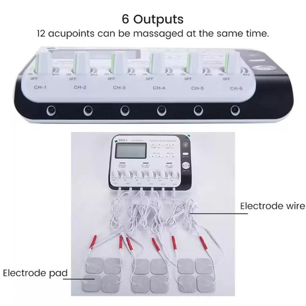 New 6 Output Electronic Acupuncture Device DMZ-1 Electroacupuncture Acupuncture Therapy Massager for Pain Relief Home Use