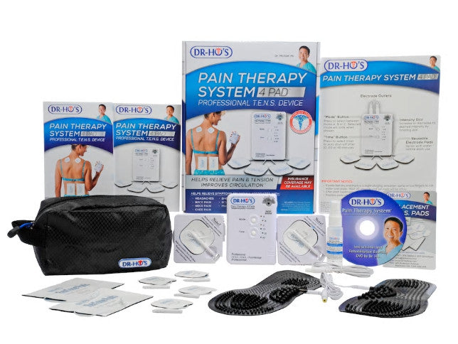 Dr Ho's PTS-II 4-Pad Essential Package TENS Unit and EMS Muscle Stimulator with AMP Technology Pain Relief Massager