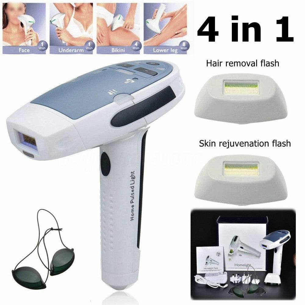 Portable 4 In 1 Laser IPL Permanent Hair Removal Machine Face& Body Skins Painless Beauty Device Home Use