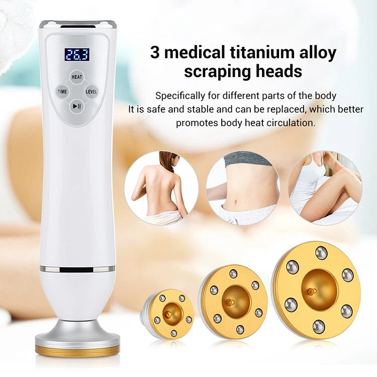 Handheld Guasha Detox Body Health Anti-aging Massage Electric 3 Suction Heads Cupping Roller Breast Neck Back