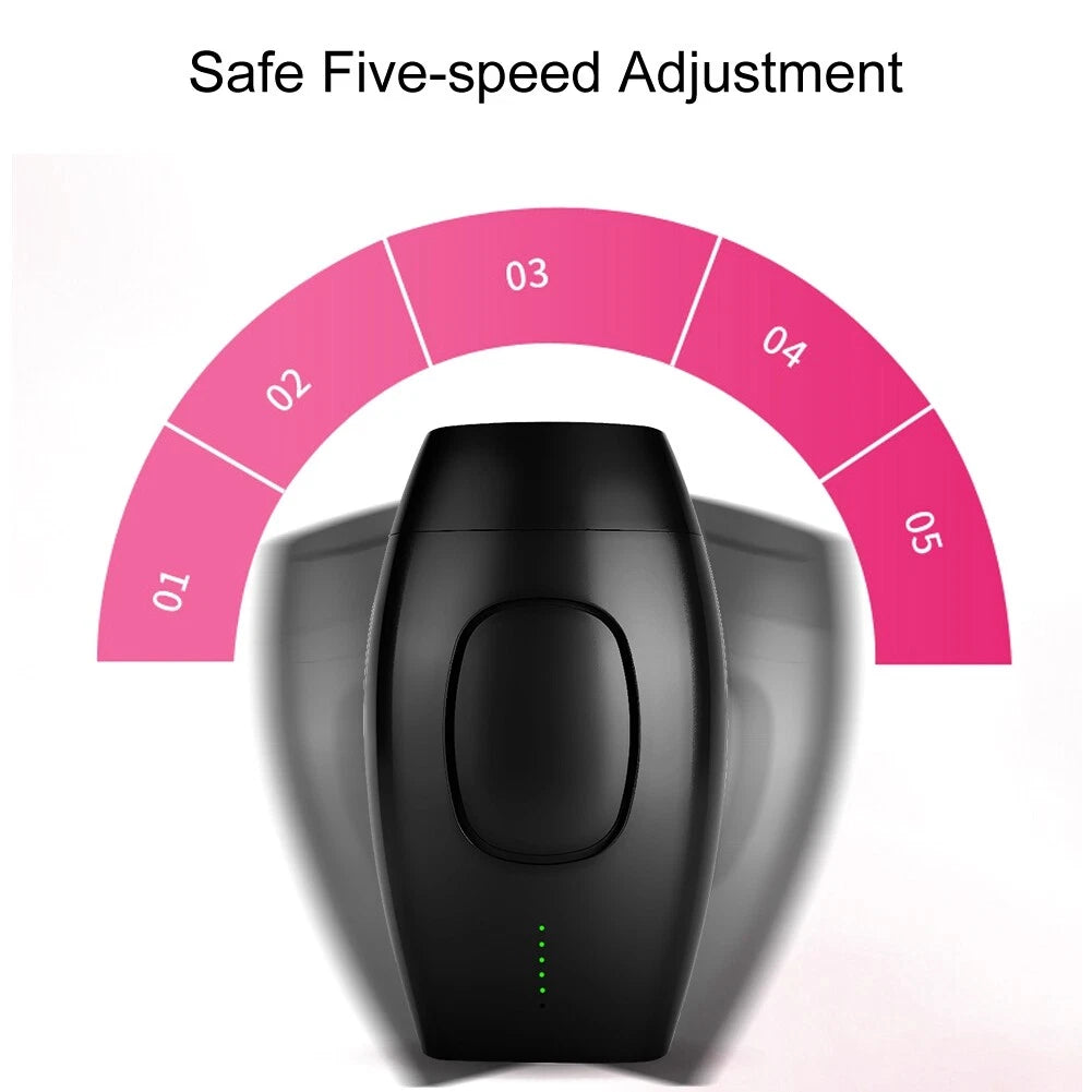 Mini Black IPL Laser Hair Removal Device 600,000 Flashes Painless Whole Body Portable At Home Hair Epilator Machine