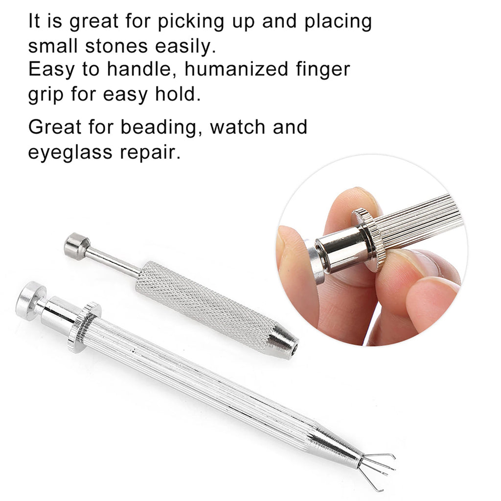 4 Prongs Diamond Grabber Pick Up Tool Metal Gem Rhinestone Holder For Nail Art Jewelry Making Stone Setting Craft Accessory