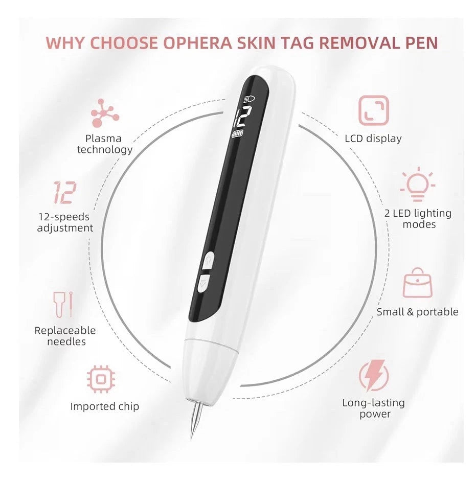 Electric Skin Tag Removal Pen LCD Digital Display Adjustable Strength Rechargeable Portable Skin Spot Removal Beauty Device