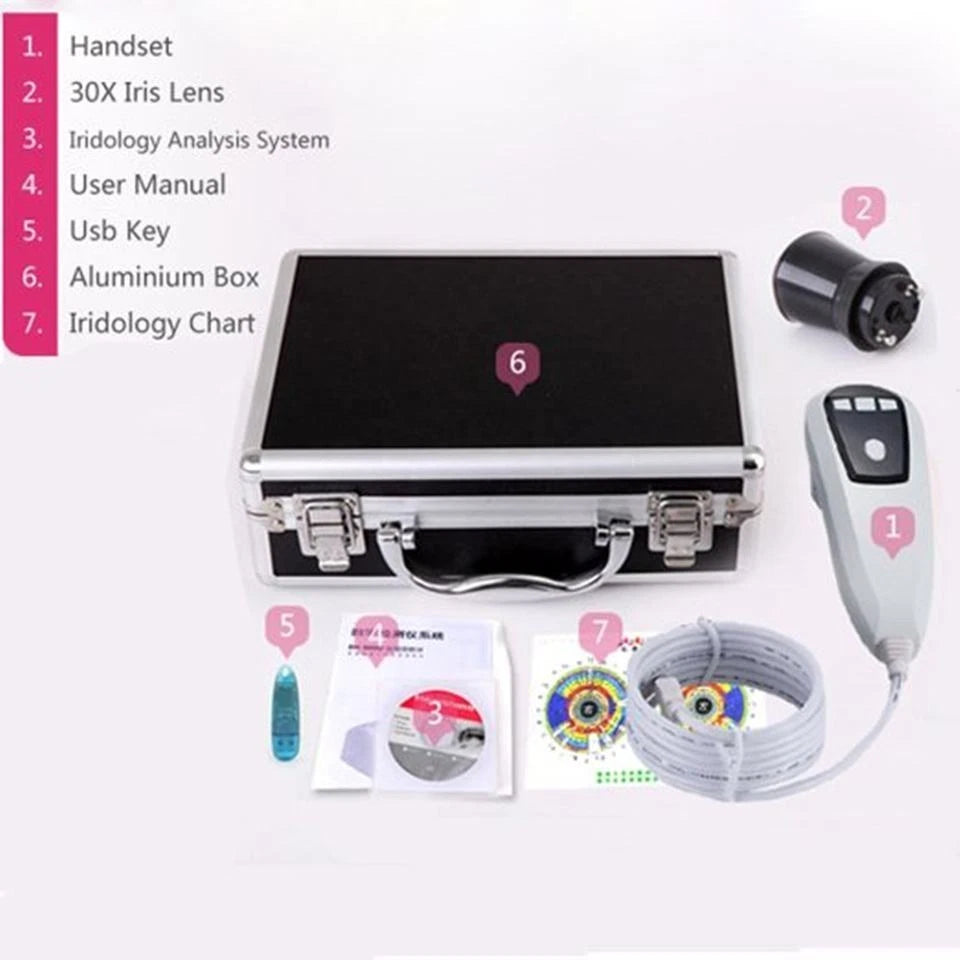 5.0 Mega Pixel High Resolution Iridology Analyzer Machine for Eye Iris Analysis 4 LED/2 LED Lamps Control