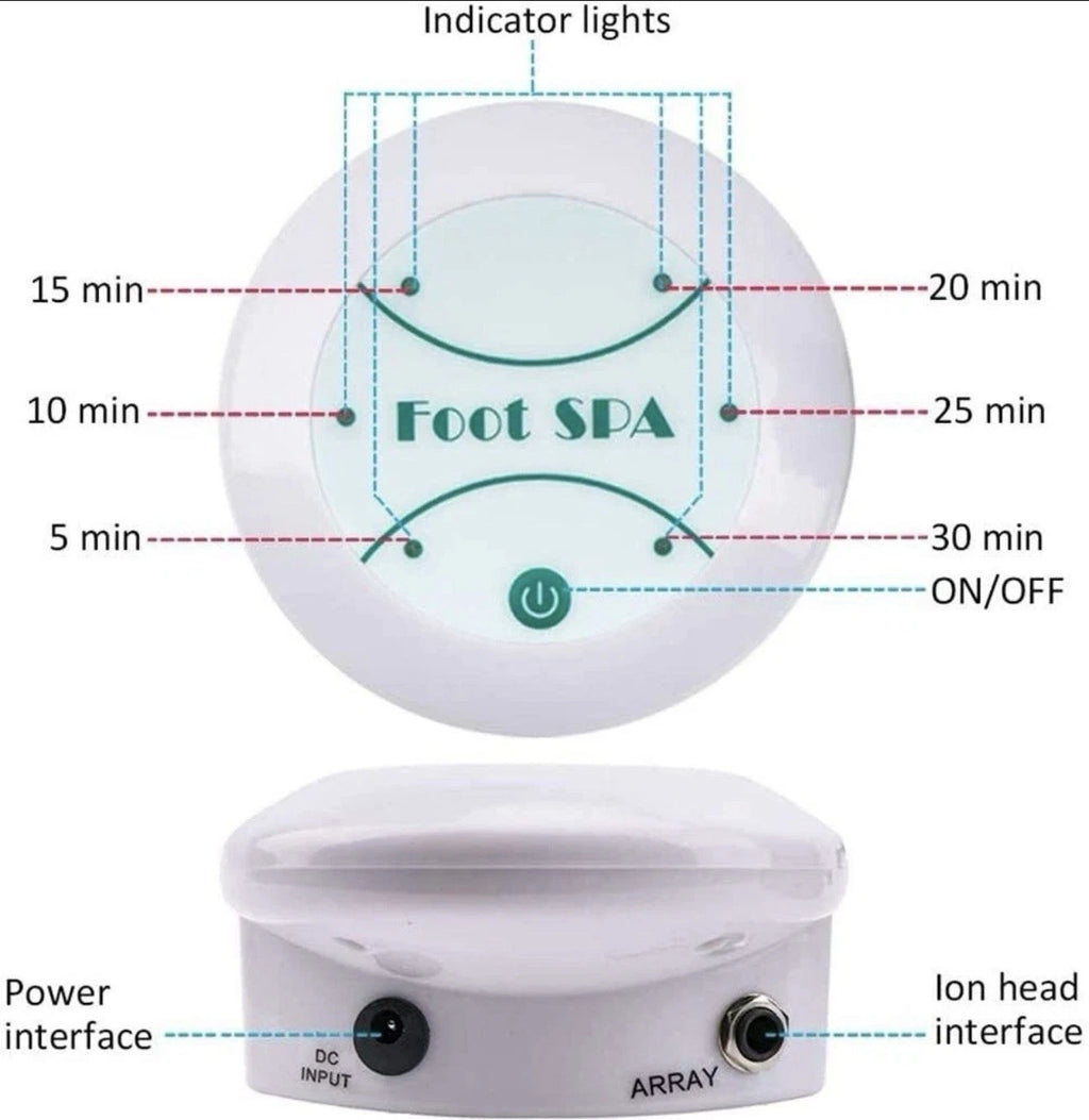 Complete Ionic Detox Foot Spa Machine Set, Home Foot Cleanse Detox System with Array, Power Adapter for Daily Body Detox Therapy