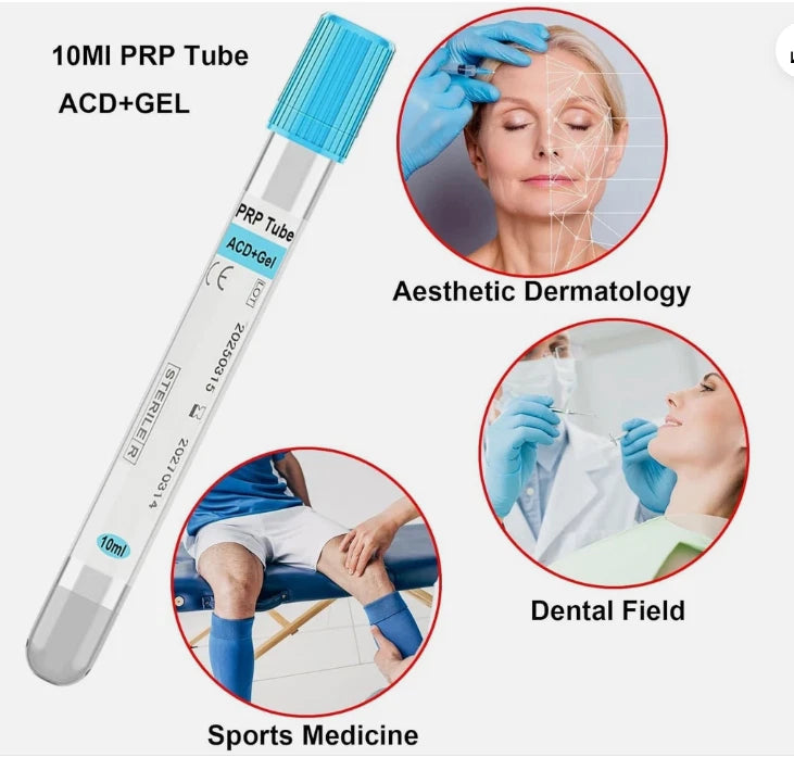 Complete Lab PRP Preparation Kit 10ml/15ml PRP Tubes with ACD-A & Separation Gel for Lab Centrifuge Separation Veterinary Pet Lab