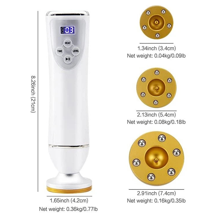 Handheld Guasha Detox Body Health Anti-aging Massage Electric 3 Suction Heads Cupping Roller Breast Neck Back