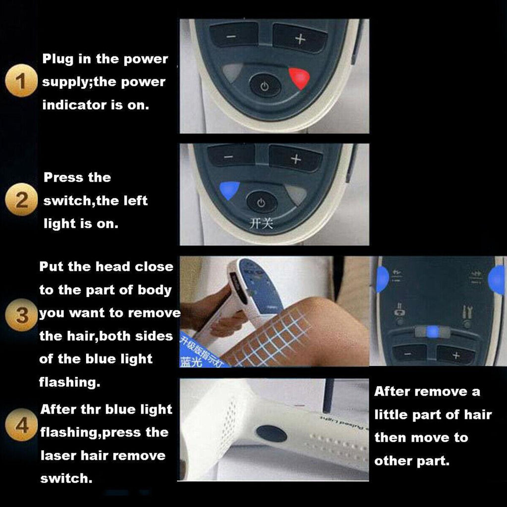Portable 4 In 1 Laser IPL Permanent Hair Removal Machine Face& Body Skins Painless Beauty Device Home Use
