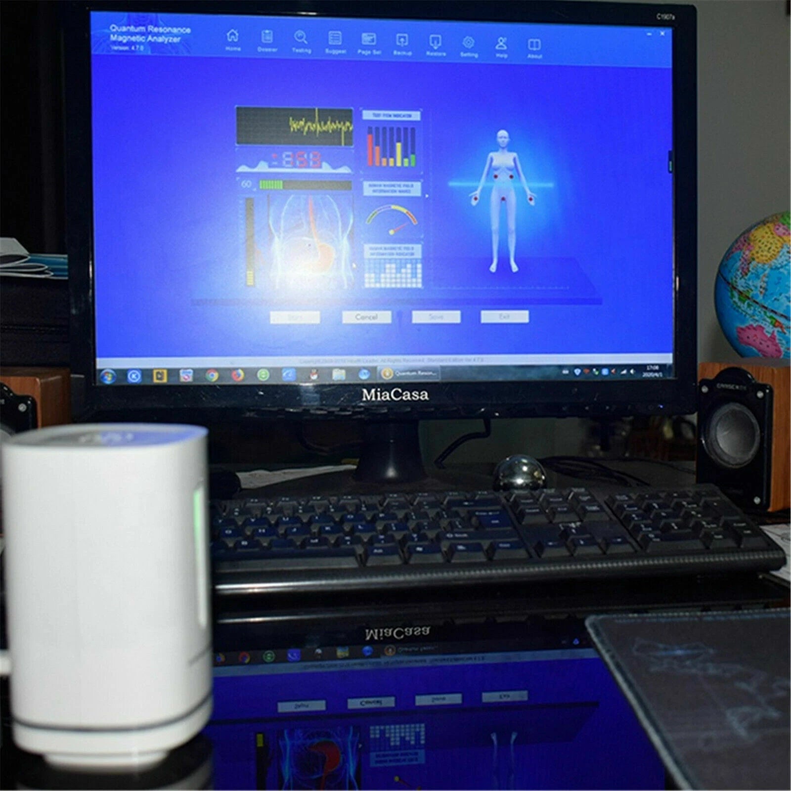 Updated 4.7.0 English & Spanish MINI Quantum Magnetic Resonance Body Analyzer USA, Encryption Lock Inserted into the Analayzer