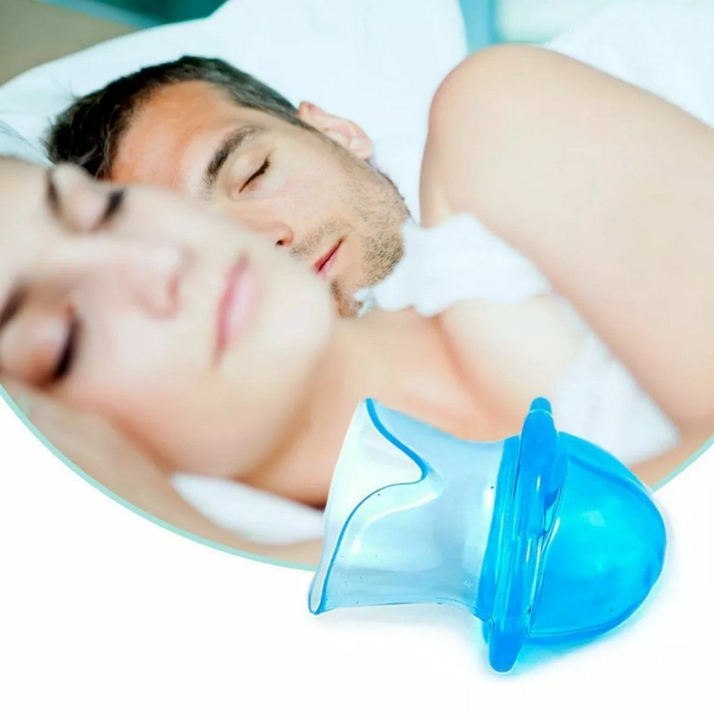 Silicone Anti Snore Device Apnea Aid Snore Stop Tongue Retainer Anti Snoring Mouthpiece with Case
