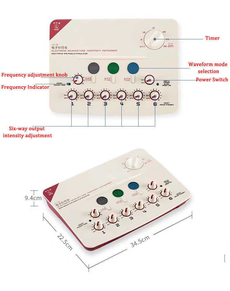Electronic Acupuncture Device SDZ-II 6 Output Channel Electroacupuncture Therapy Massager Pulse Acupuncture Nerve and Muscle Stimulator