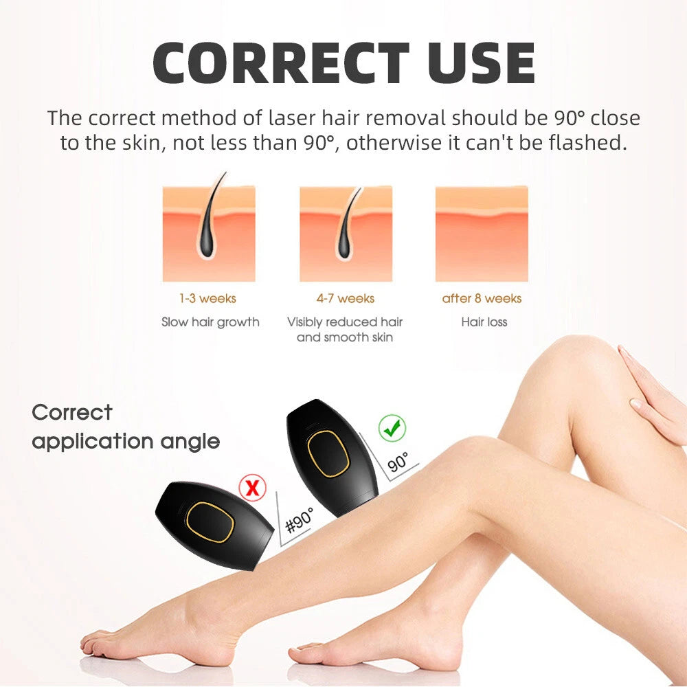 Mini Black IPL Laser Hair Removal Device 600,000 Flashes Painless Whole Body Portable At Home Hair Epilator Machine