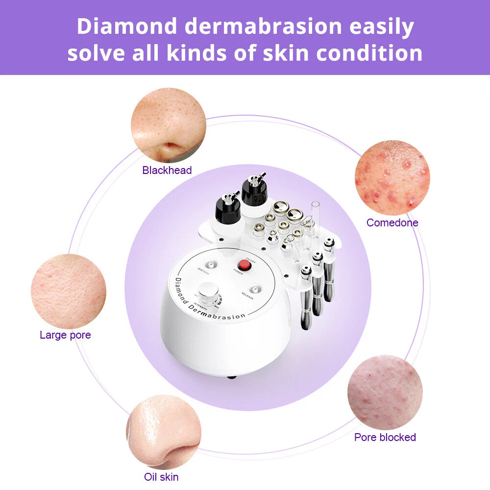 3 in 1 Diamond Dermabrasion Machine Professional Facial Skin Peeling Vacuum Suction Water Spray Microdermabrasion Beauty Equipment