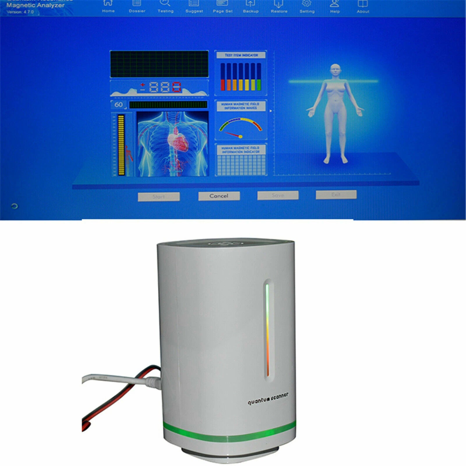 Updated 4.7.0 English & Spanish MINI Quantum Magnetic Resonance Body Analyzer USA, Encryption Lock Inserted into the Analayzer