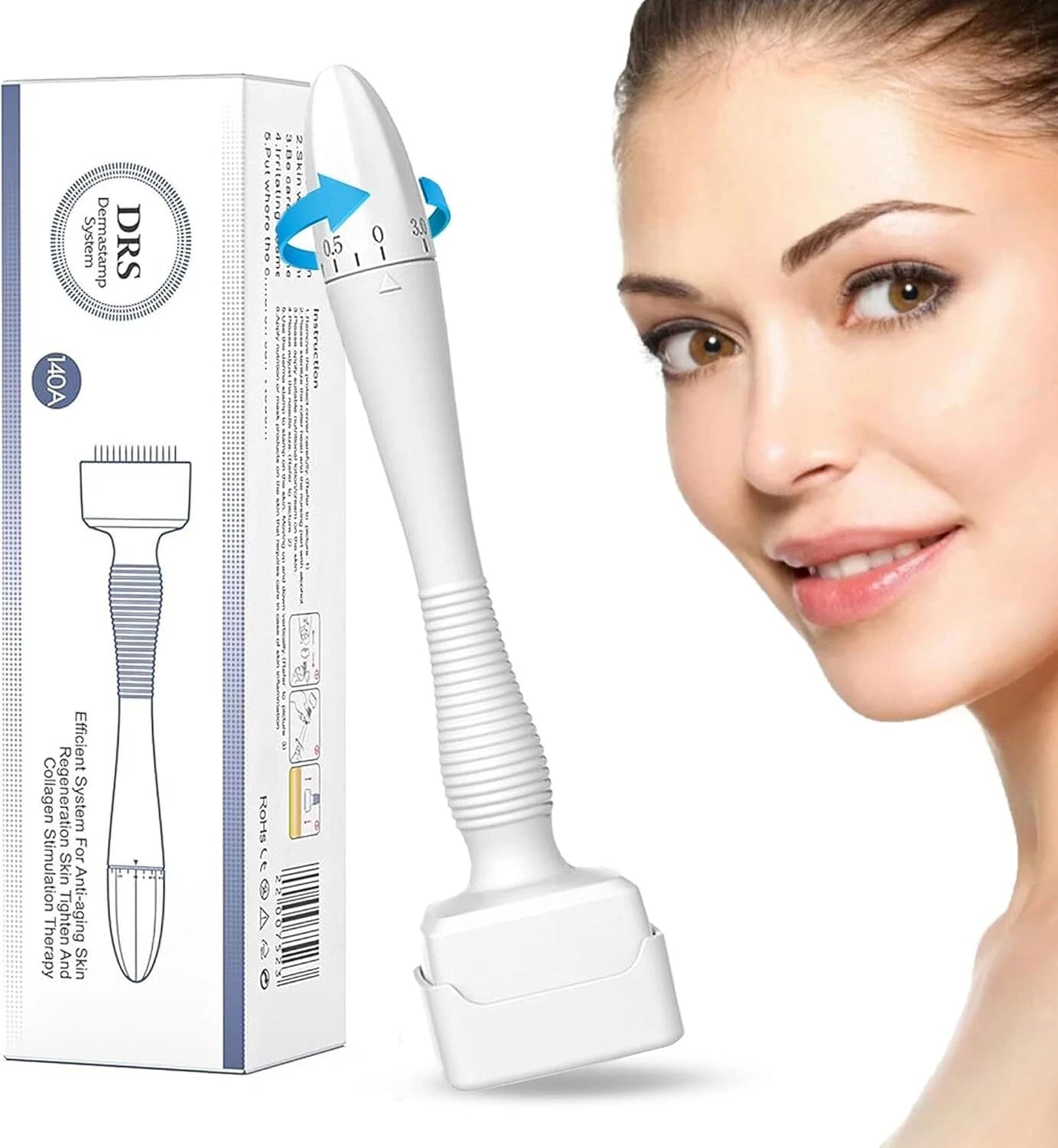Derma Stamp DRS 140A Adjustable Medical Stainless Steel Needle Skin Care Tool Mirconeedling for Facial Treatment