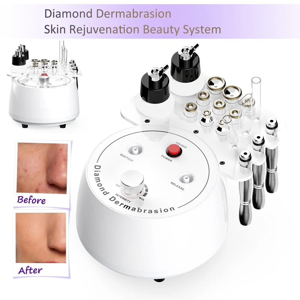 3 in 1 Diamond Dermabrasion Machine Professional Facial Skin Peeling Vacuum Suction Water Spray Microdermabrasion Beauty Equipment
