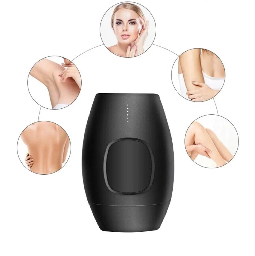 Mini Black IPL Laser Hair Removal Device 600,000 Flashes Painless Whole Body Portable At Home Hair Epilator Machine