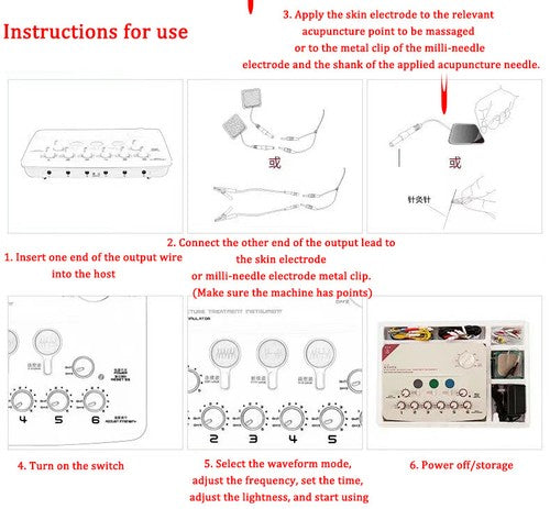 Electronic Acupuncture Device SDZ-II 6 Output Channel Electroacupuncture Therapy Massager Pulse Acupuncture Nerve and Muscle Stimulator