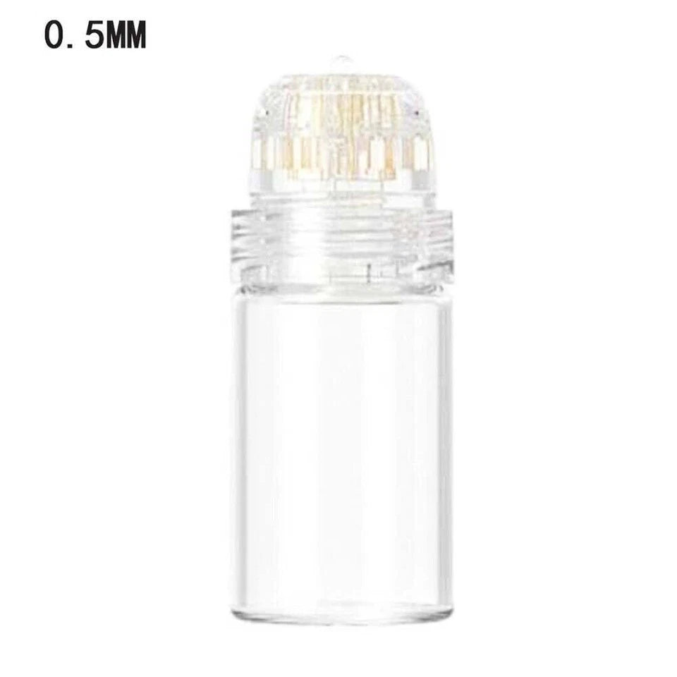 Hydra 20 Pins Gold Titanium Derma Stamp With 5ml Glass Bottle Skin Therapy Auto Serum Infusion System Home Use