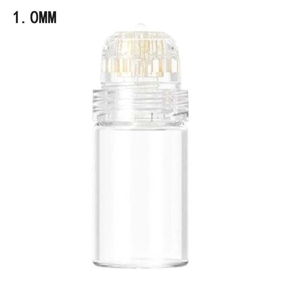Hydra 20 Pins Gold Titanium Derma Stamp With 5ml Glass Bottle Skin Therapy Auto Serum Infusion System Home Use